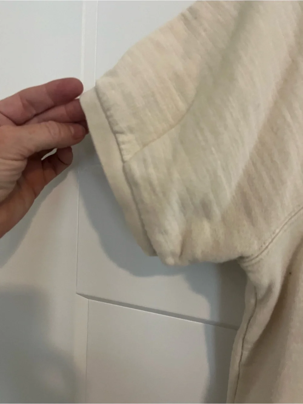 J. Crew Beige/Cream Short-Sleeve Boxy Sweatshirt